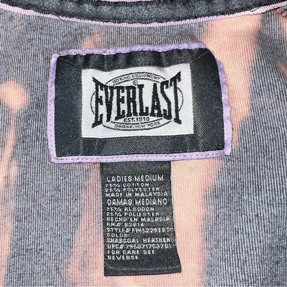 Everlast Gray Velour Y2K Long Sleeve Orange & Cream Full Zip Up Jacket Size M - Picture 11 of 11